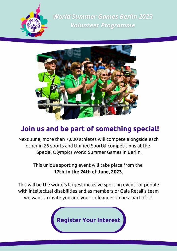 Special Olympics World Summer Games 2023 Volunteer - Gala Retail