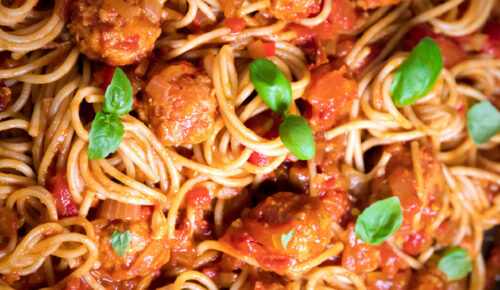 Vegan Meatballs with Spaghetti