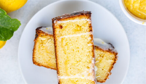 slice of lemon cake