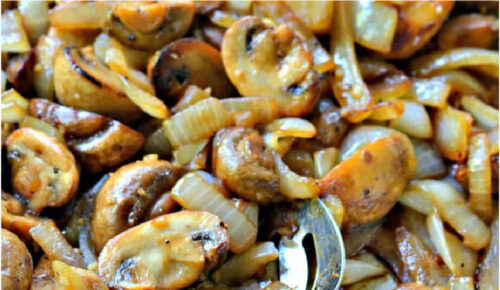 mushrooms on a frying pan