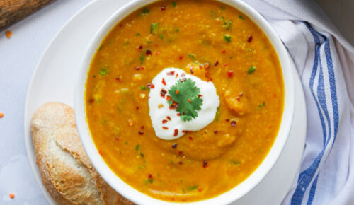 Spiced Carrot & Lentil Soup