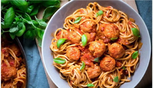 Vegan Meatballs with Spaghetti